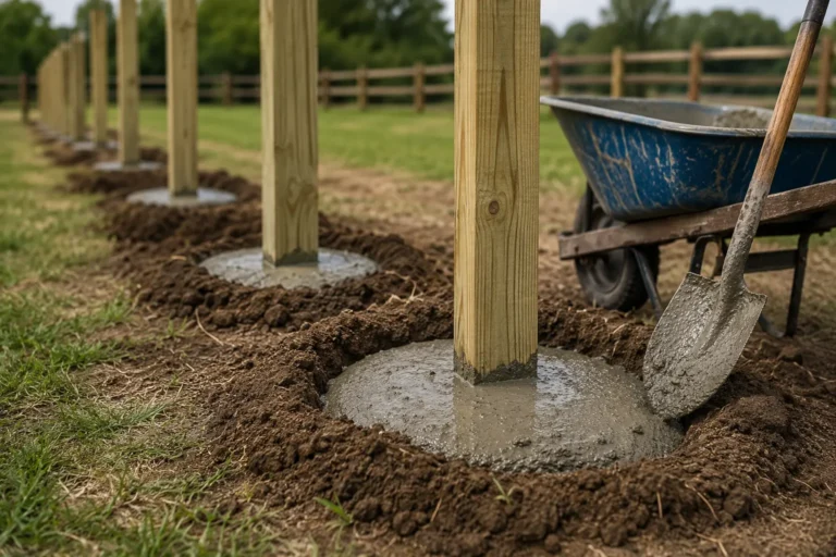 how much concrete per fence post