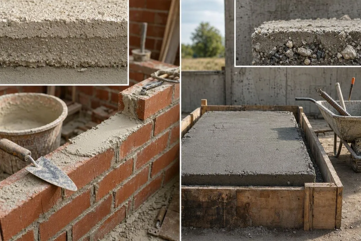 Mortar vs Concrete: Key Differences, Strength, and When to Use Each